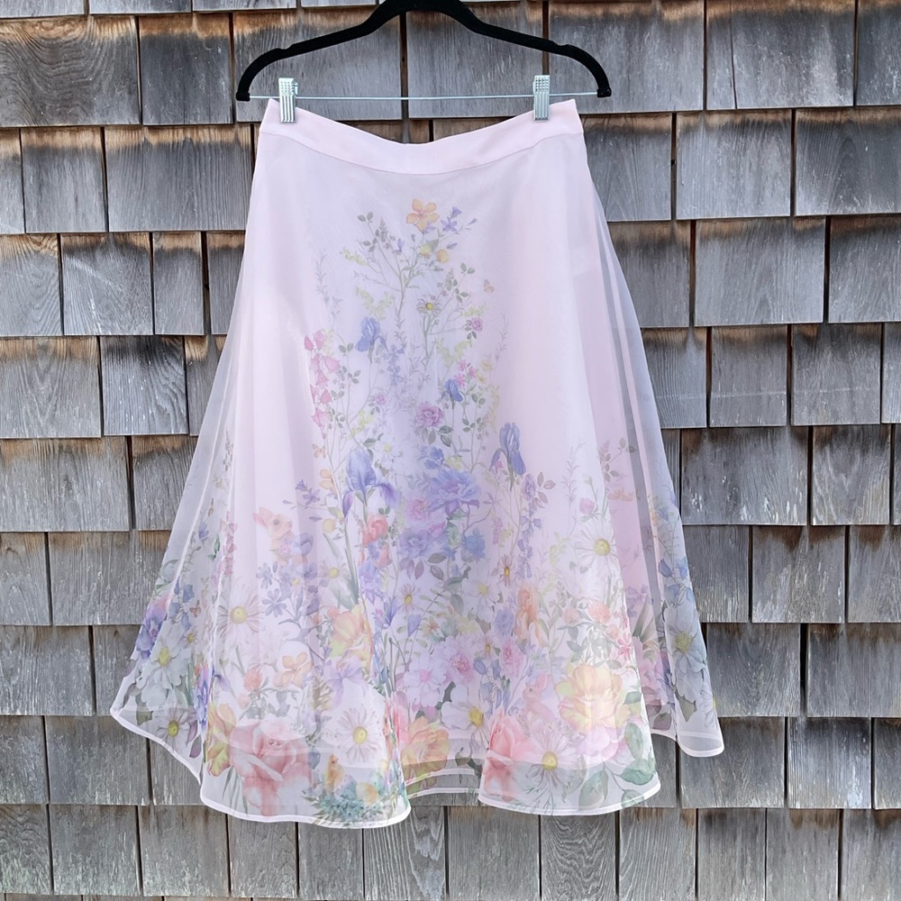 Rachel Zoe Pastel Floral A-Line Skirt